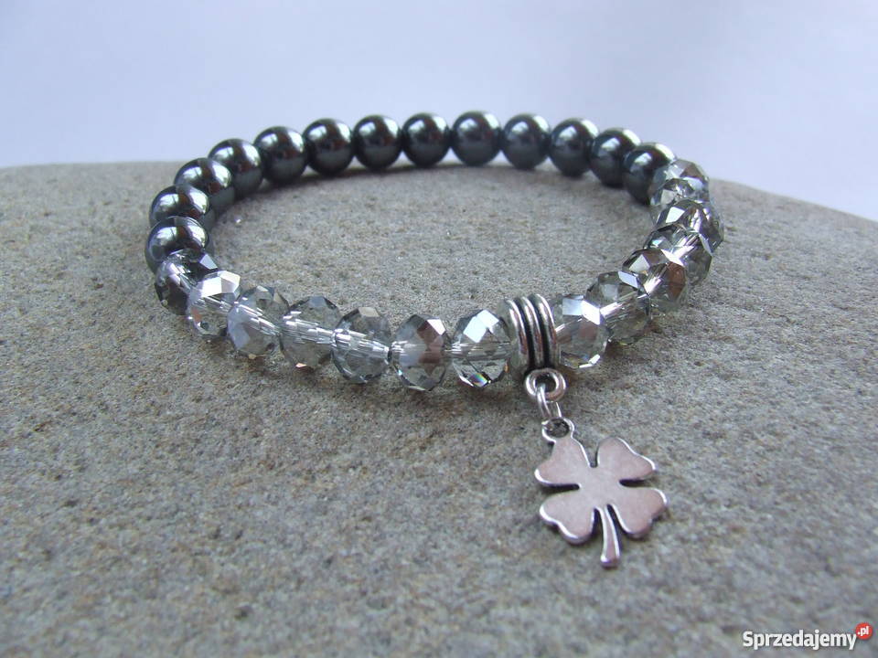 Bransoletka z hematytu hematyt kryształki Stalowa Wola