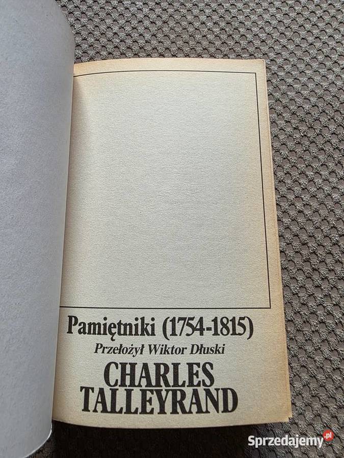 Charles Talleyrand Pamiętniki 17541815 Kraków