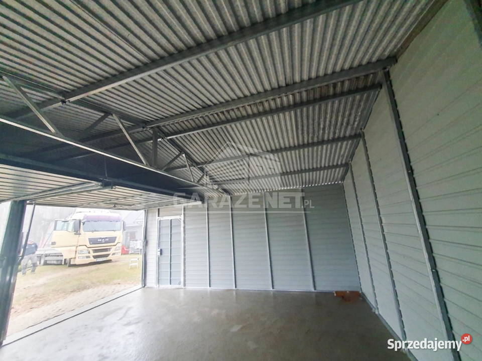 GARAŻ BLASZANY 6X6 m 2x BRAMA DREWNOPODOBNY Łapanów