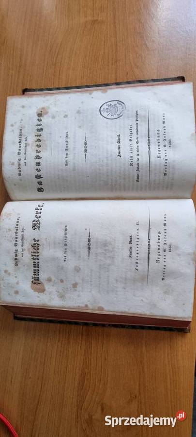 Stara Niemiecka książka Religijna 1849 r Nisko