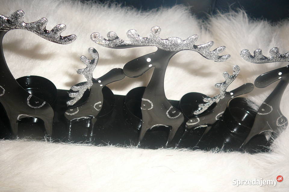 Czarny świecznik renifer metal Nowy czarny dolnośląskie Wrocław