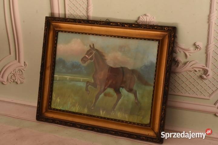 Jerzy Kossak Galopujący Koń Arabski Obraz Pastel