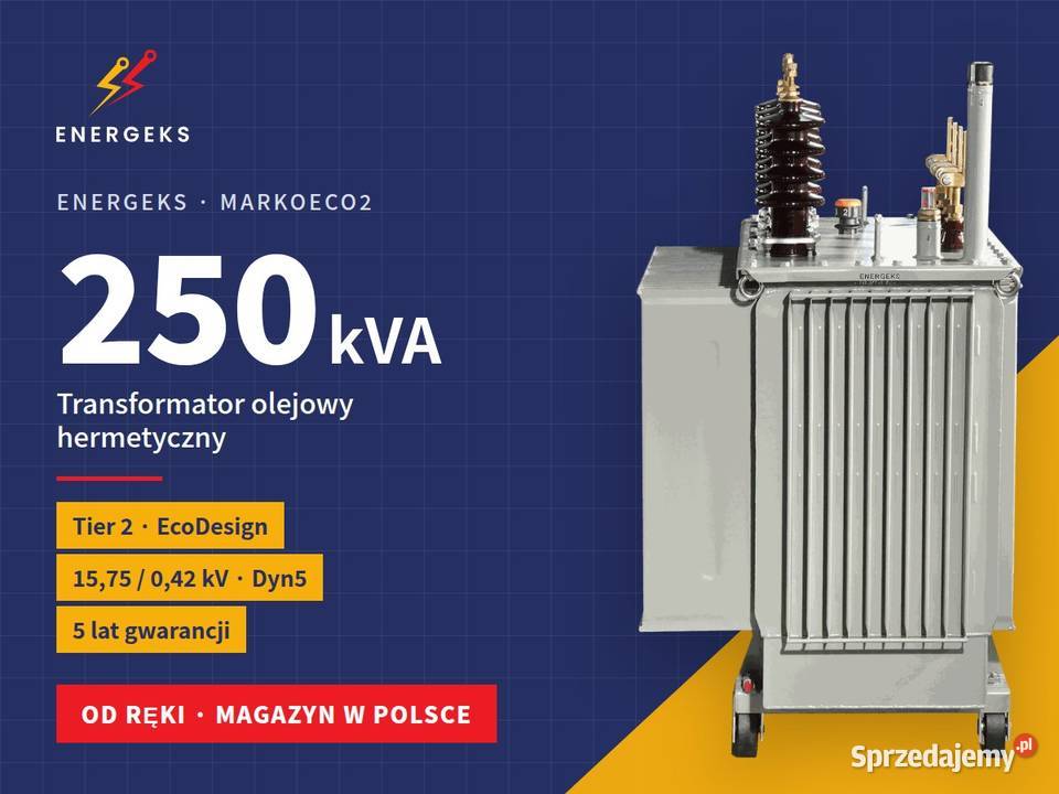 Transformator 250 kVA olejowy Energeks 5 lat gw sprzedam