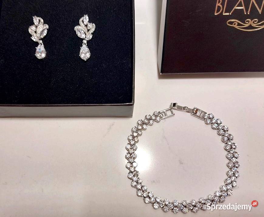 Kolczyki i bransoletka Novia Blanca cyrkonie Dodatki