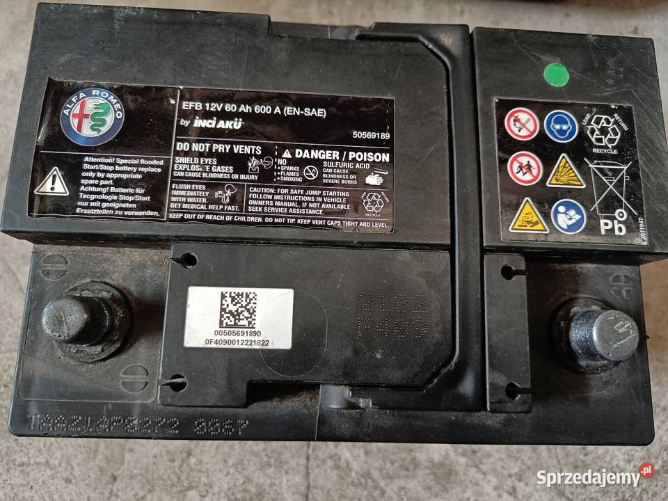Akumulator EFB 60 ah 600 a Alfa Romeo Motoryzacja Lublin sprzedam
