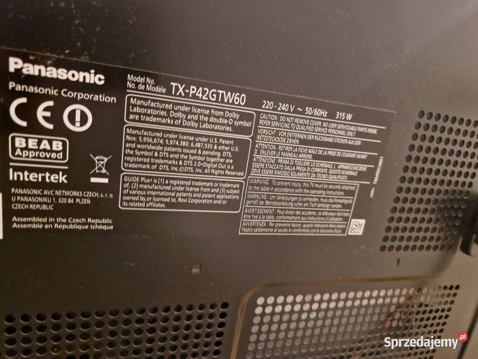 Telewizor Panasonic TXP42GTW60 plazma Słupca