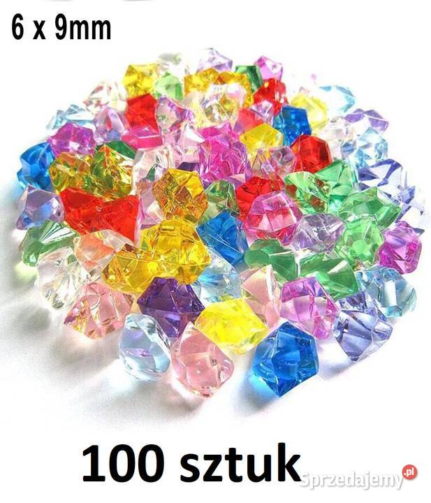 Akrylowe kryształy kamyki ozdobne 6x9mm 100 Płock