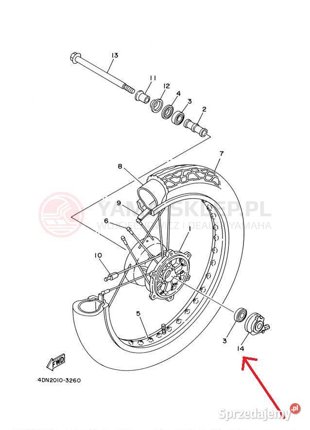 Napęd prędkościomierza Yamaha XV125 4DN2519002 Kielce