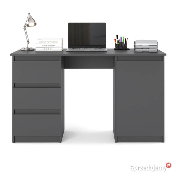 Biurko Z 3 Szufladami Szare Loft Nowoczesne warmińsko-mazurskie Elbląg