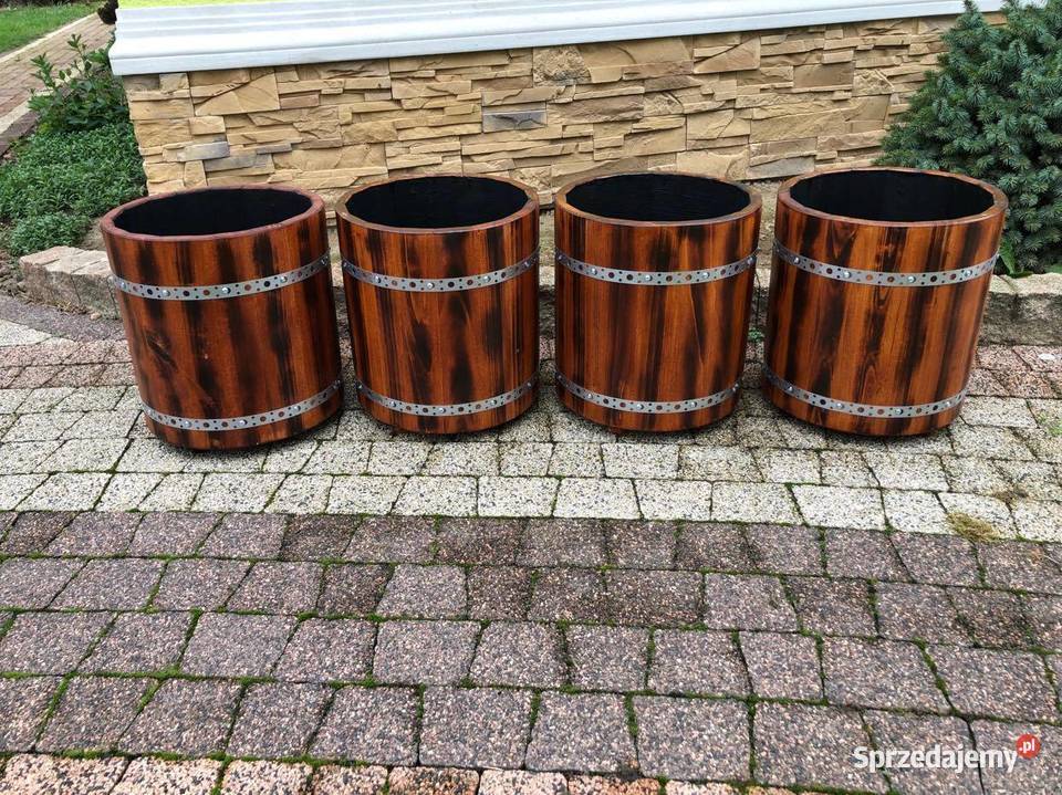 Doniczka drewniana okrągła donica ozdobna podkarpackie Dębica