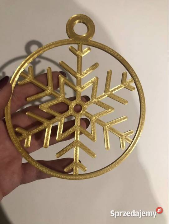 Złota bombka Śnieżka na choinkę Kłodawa