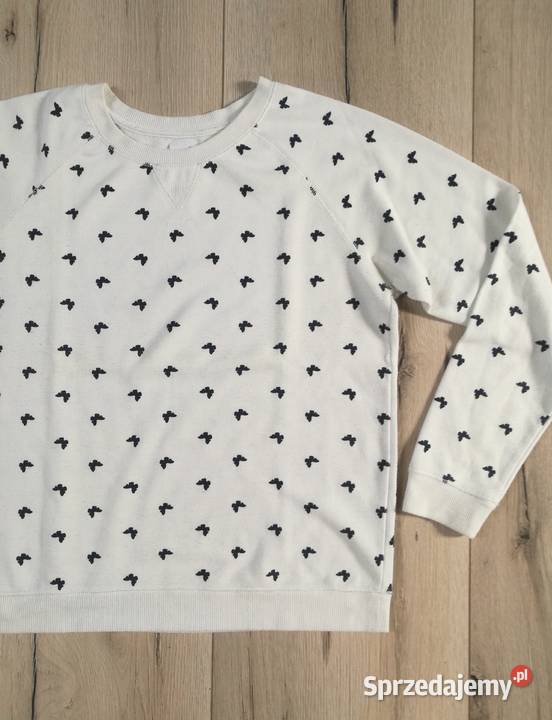 Damska bluza w motylki SINSAY biały Odzież damska Dębica