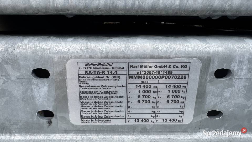 przyczepą tandem Mller Mitteltal 144 Łętownia