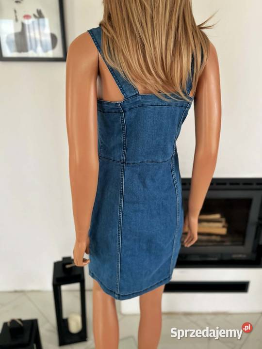 HM sukienka jeansowa M 38 denim na guziki