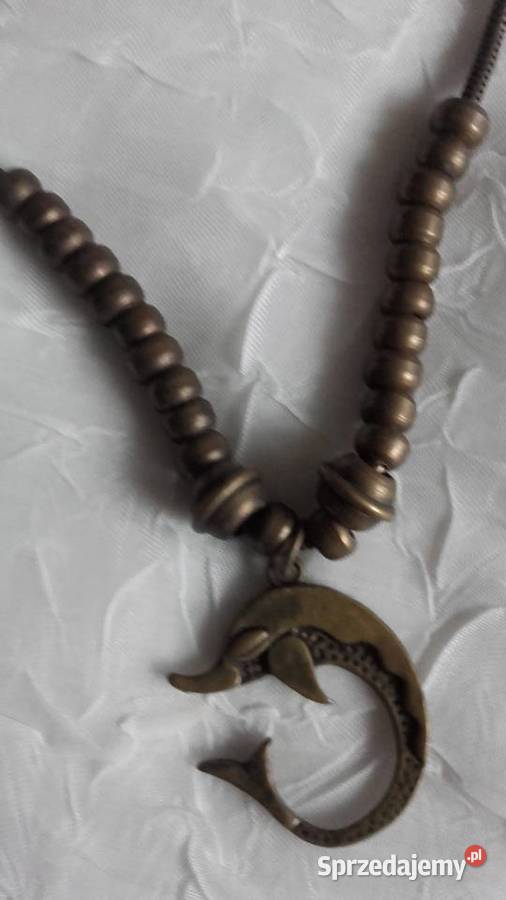 NASZYJNIK Z OKSYDOWANEGO MOSIĄDZU Z DELFINEM Piła