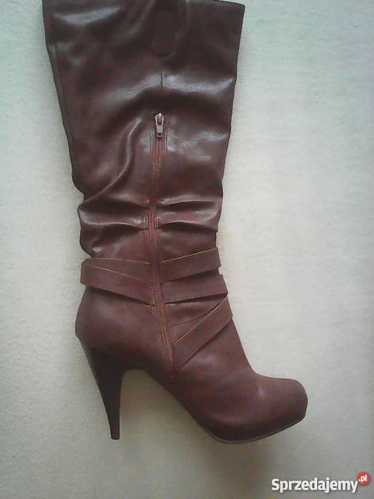 Kozaki buty ciemny brąz na obcasie 39 look kujawsko-pomorskie Bydgoszcz sprzedam
