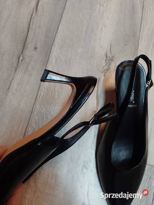 41 London Rebel Czarne czółenka wieczorowe z