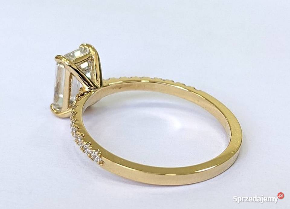 Pierścionek zaręczynowy złoto 14K diamenty IGI w Szczecin