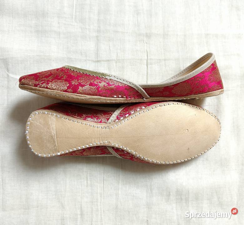 Indyjskie buty baleriny khussa 39 orient boho skóra Szczecin
