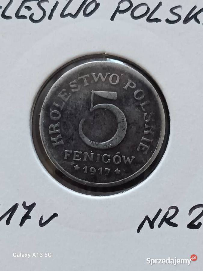 5 Fenigów Królestwo Polskie 1917 r 2 Numizmatyka Konin