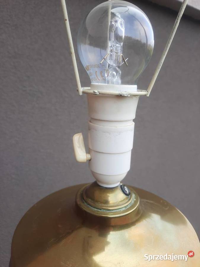 Duża secesyjna lampa stojąca podłogowa mosiądz Tczew