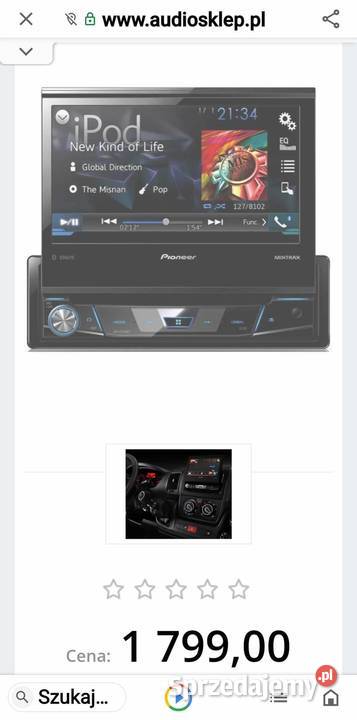 radio Pioneer z wysuwanym panelem dotykowym Drwinia