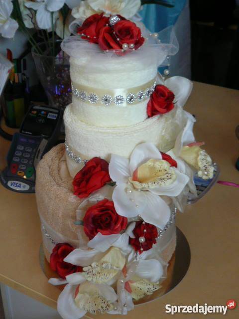 Torty z ręczników na ślub rocznicę urodziny