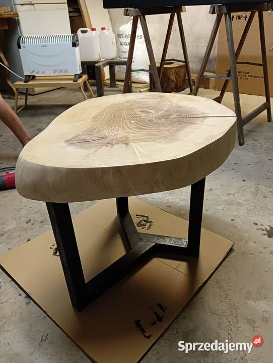 Stolik kawowy plaster olcha żywica epoksydowa
