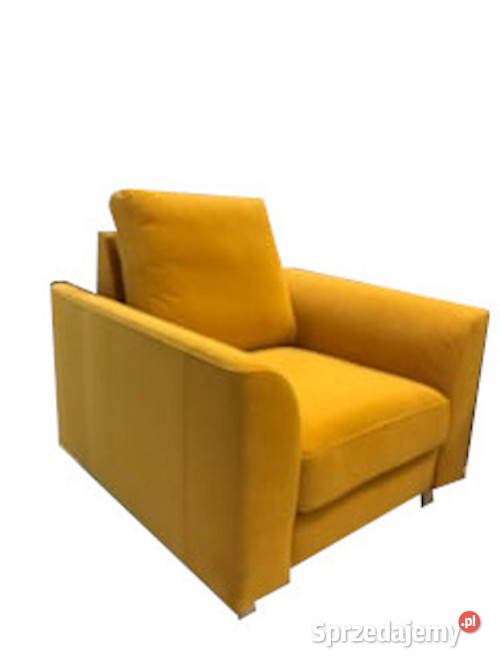 Fotel żółty do salonu tapicerowany promocja