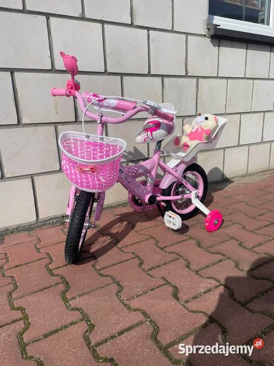 329 Rower 16 różowy z misiem Zabrze