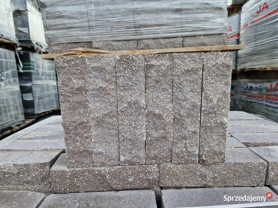 Palisada Betonowa Łupana Brązowa Cegła Murek Wielogóra