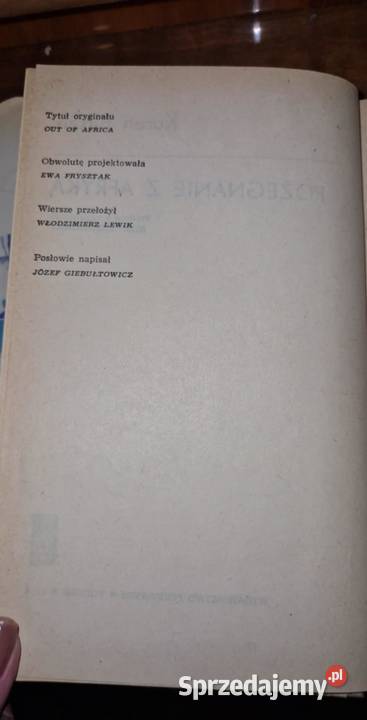 Pożegnanie z Afryką Karen Blixen 1974 książka miękka Poradniki, albumy i reportaże śląskie Dąbrowa Górnicza