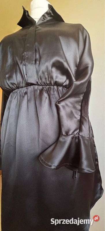 sukienka czarna z gumką i falbaną guziczki Rozmiar 36(S) Szczecin sprzedam