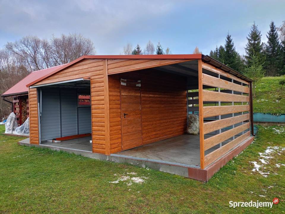 Garaż Blaszany blaszak wiata 7x5 drewnopodobny Gniezno