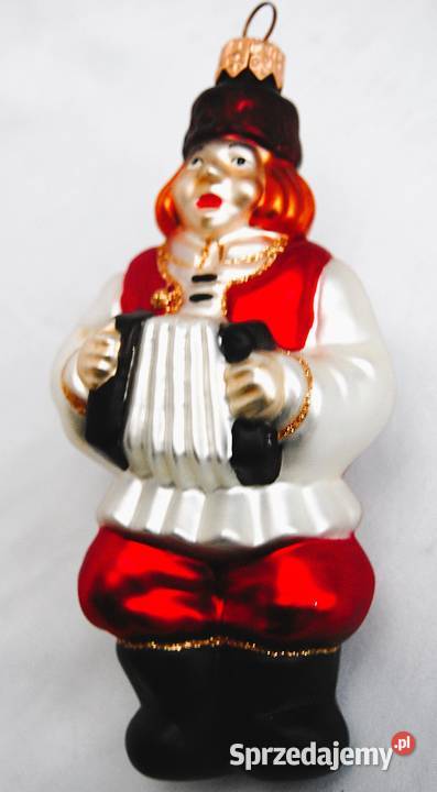 Bombka szklana ręcznie malowana figurka grajek Dekoracje świąteczne Lublin