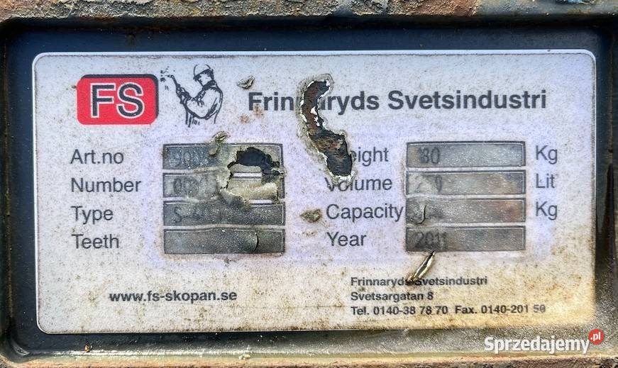 Łyżka 133 Hardox S40 250 l Mszana Dolna