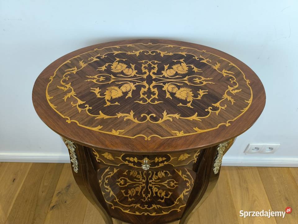 Piękna unikalna konsolka stolik intasjowana Łódź