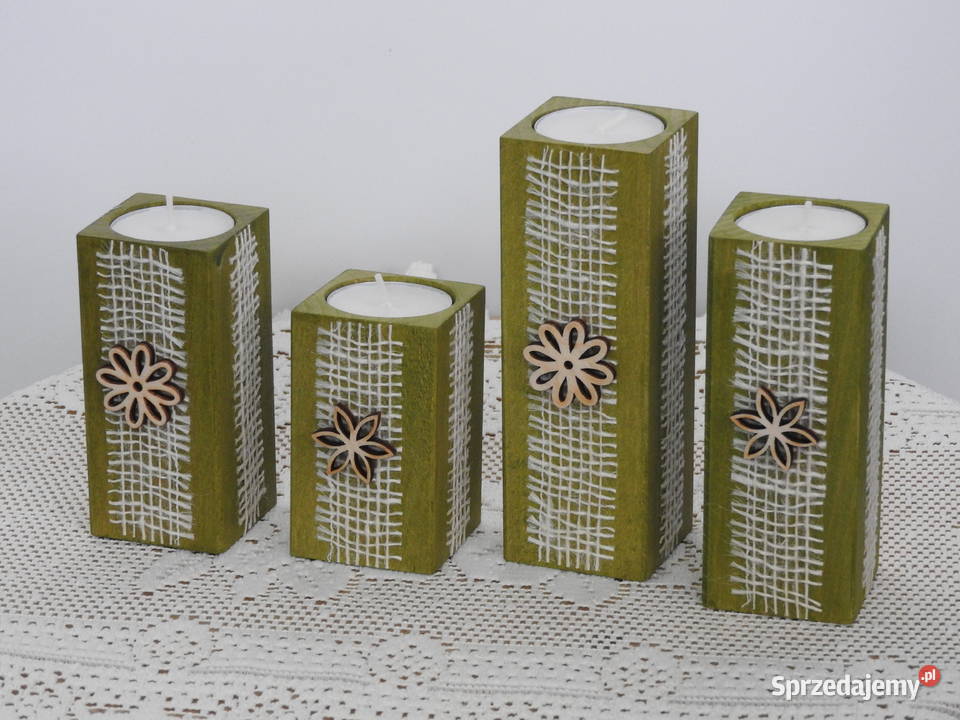 Świeczniki zestaw wieczny świecznik handmade Bytom