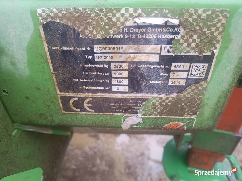 Opryskiwacz Amazone UG 3000 Bzowo