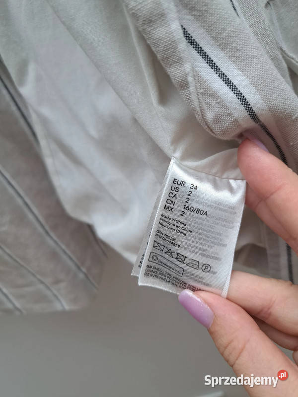 Lniany żakiet w paski HM rozmiar 34