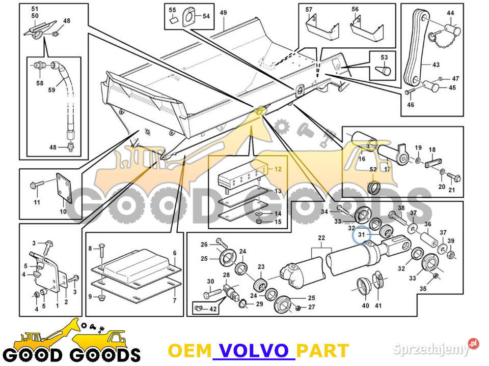 VOLVO ŁOŻYSKO PRZEGUBOWE 184712 Części do maszyn budowlanych sprzedam