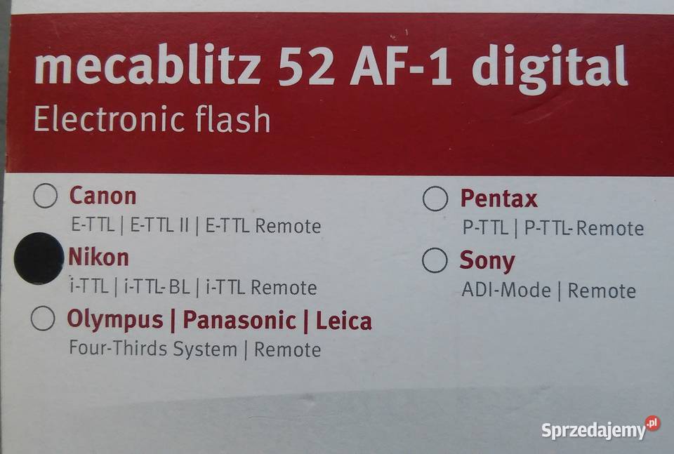 Lampa błyskowa Metz 52 AF1 Nikon Akcesoria Koszalin