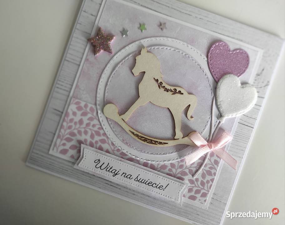 Kartka ręcznie robiona na narodziny dziecka Łódź