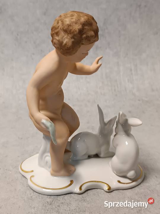 WALLENDORF Putto z z zajączkami Kolekcjonerska Dobrzany