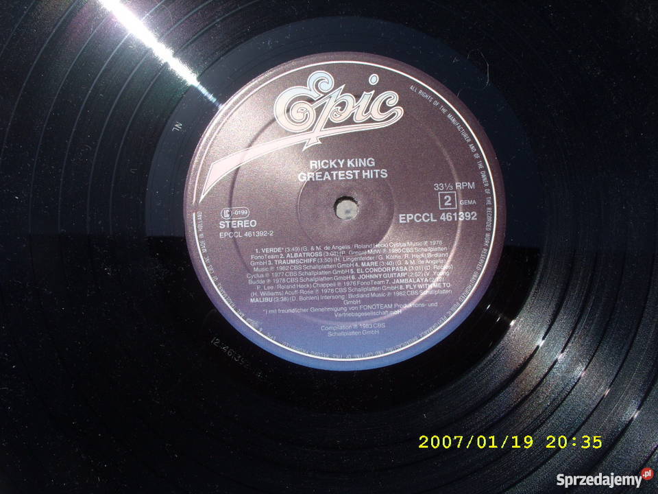 Pop LP RICKY KINGGREATEST HITS CBS Wołów