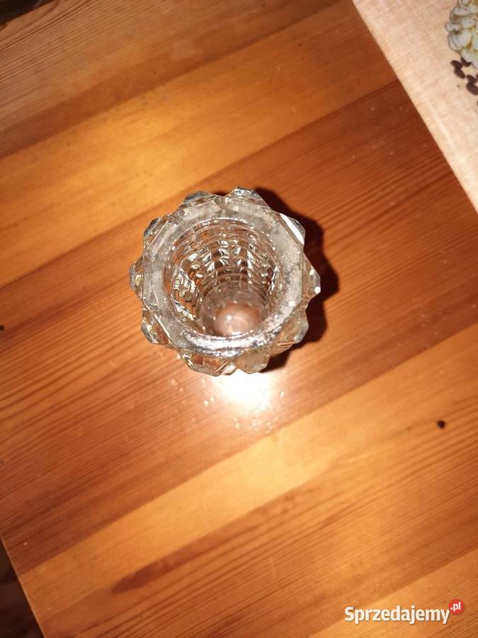 Flakon PRL krysztalowe frezowane szklo Lubań