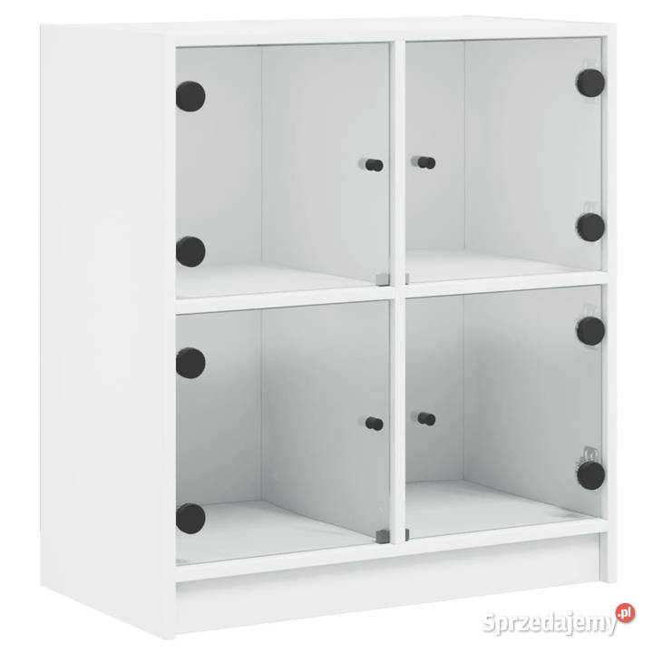 Szafka ze szklanymi drzwiami biała 68x37x755
