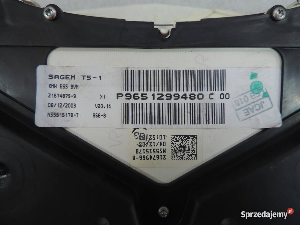 LICZNIK ZEGAR PEUGEOT 307 14 16V P9651299480C osobowe małopolskie Nowy Sącz sprzedam