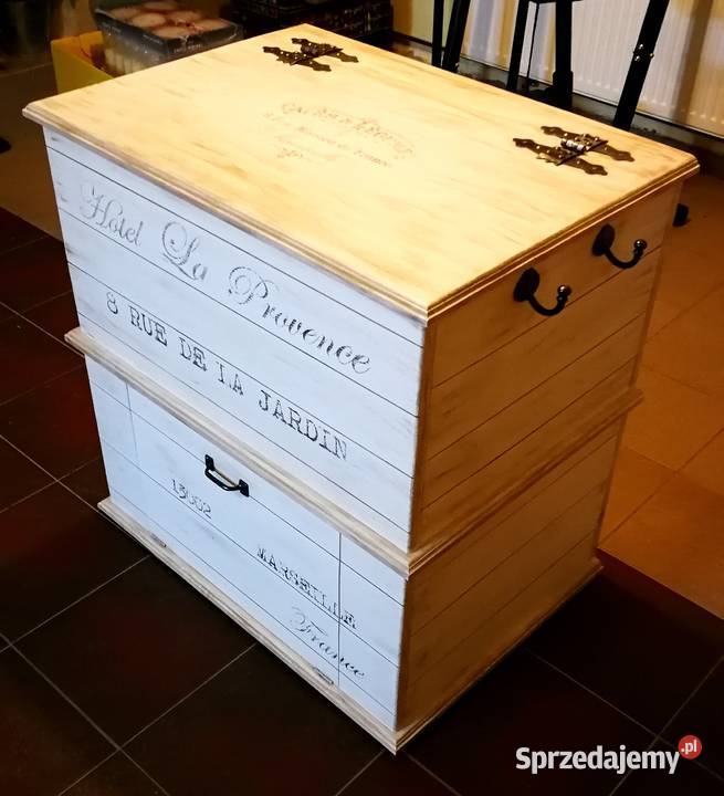 Skrzynia prowansalska decoupage podwójna z Radków