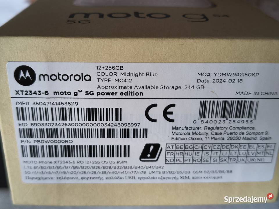 Smartfon Motorola G54 5g 12256 Kościan